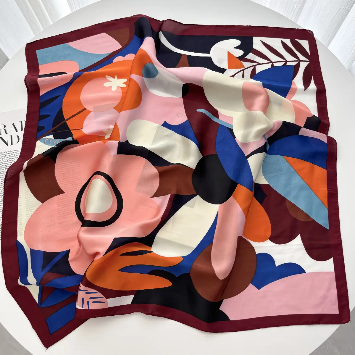 Luxury Print Shawl Square Scarf for Women Soft Satin Neckerchief Female Hair Bands Ribbon Headband Bandana 70X70CM