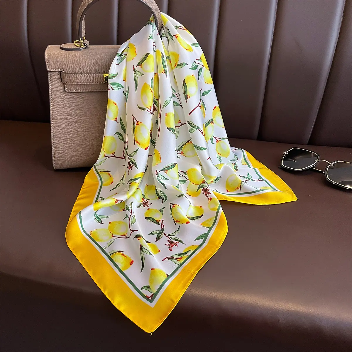 Floral Scarf Women Imitation Silk Square 70x70cm Shawl Wrap Foulard Lady Neck Kerchief Bandanas Hairband