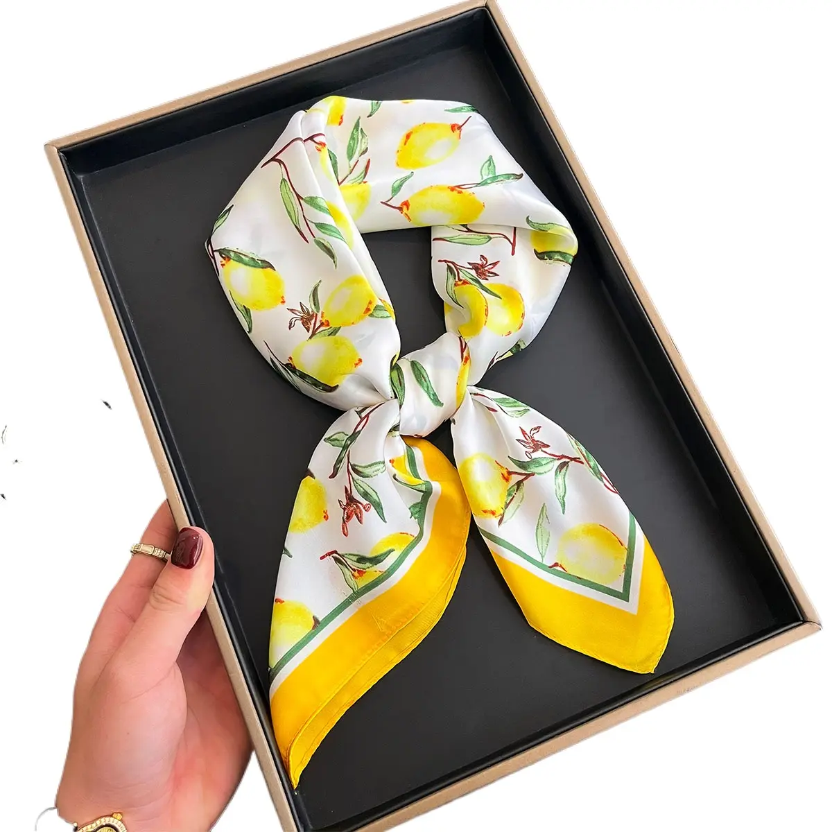 Floral Scarf Women Imitation Silk Square 70x70cm Shawl Wrap Foulard Lady Neck Kerchief Bandanas Hairband