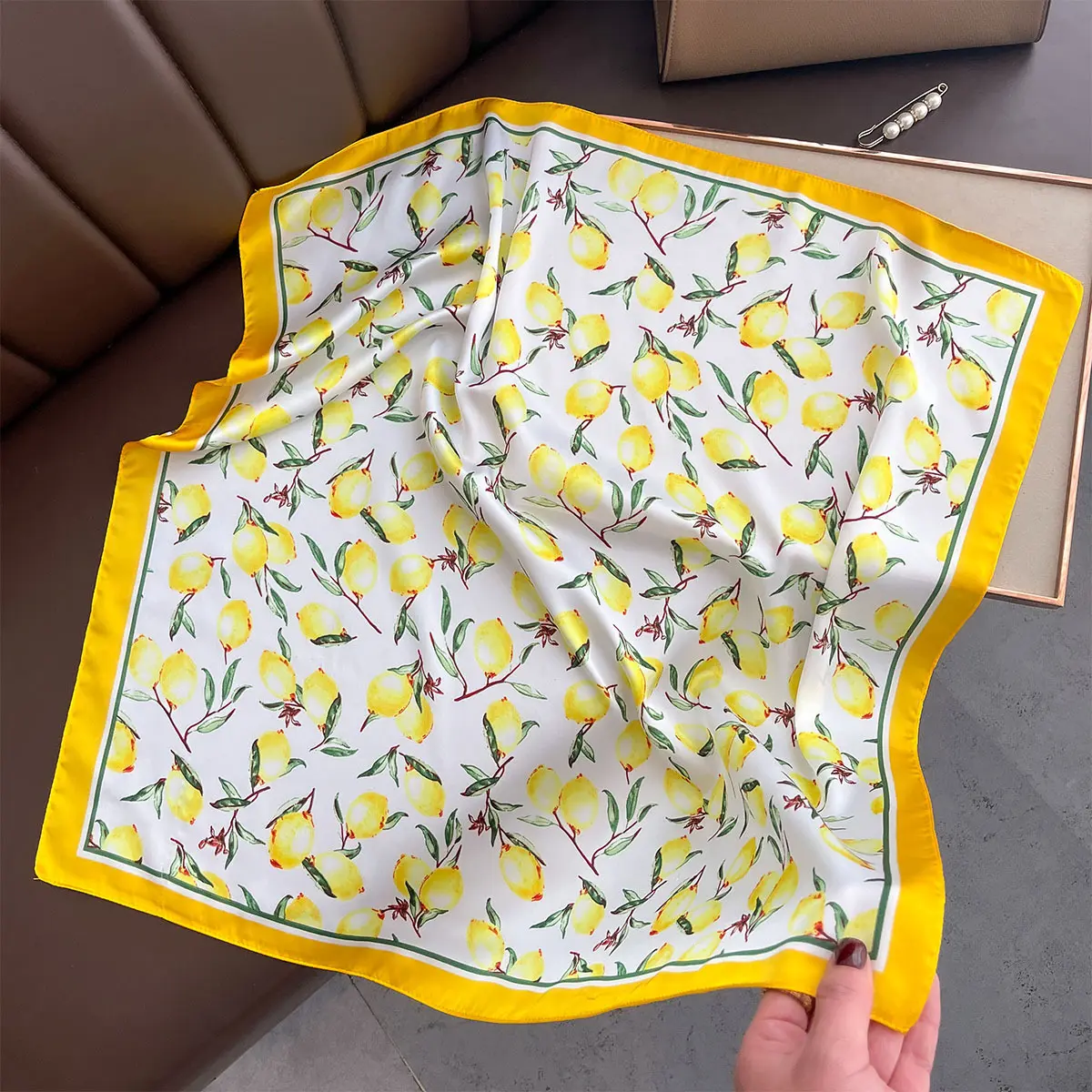 Floral Scarf Women Imitation Silk Square 70x70cm Shawl Wrap Foulard Lady Neck Kerchief Bandanas Hairband