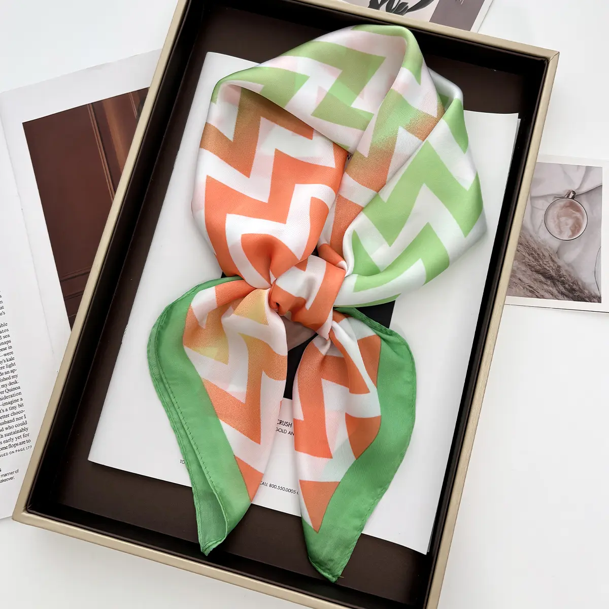 Luxury 2025 Satin Print Hair Scarf Women Kerchief Neck Tie Hand Wrist Foulard Shawl Wraps Head Hijab Bandana Echarpe