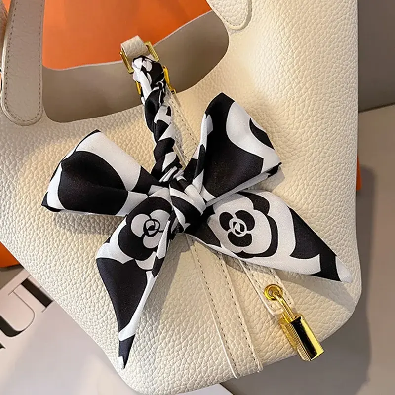 Fashion Skinny Silk Scarf for Women Fashion Hair Ribbons Headbands Bandana Female Bag Wrist Wrap Neckerchief Foulard Neck Ties