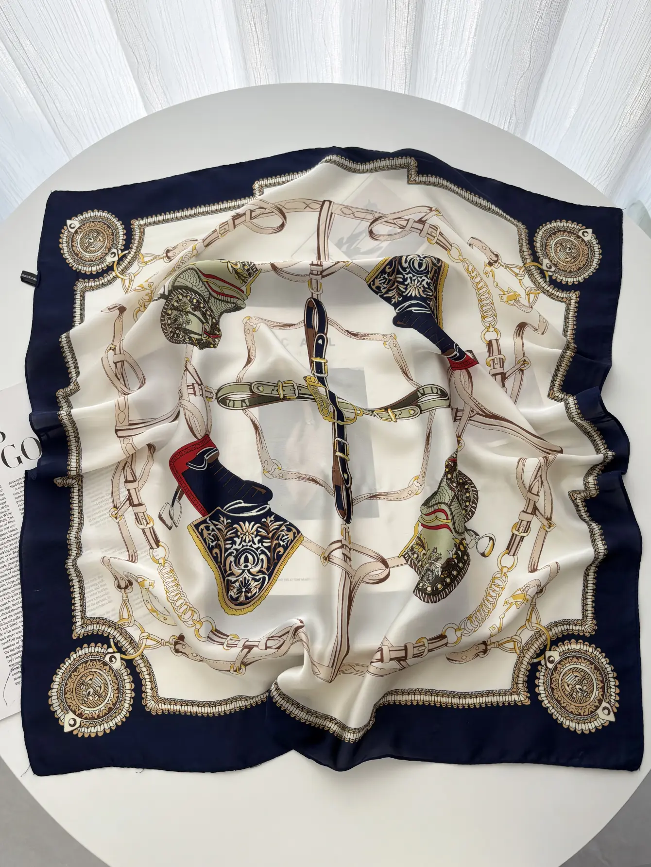 Geometric Print Shawl Square Scarf for Women Satin High Quality Neckerchief Female Hair Bands Ribbon Headband Bandana