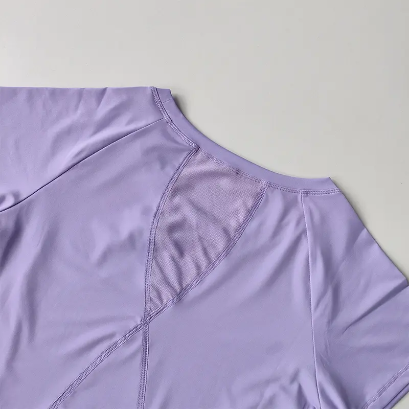 Summer Mesh Splicing Yoga Suit Loose Running Shirts Tops Exercise Women's Quick-drying Pilates Training Thin Short Sleeves Suit