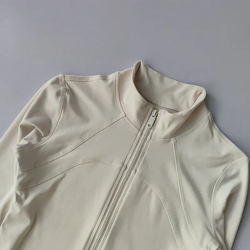 Zippered Sports Jacket for Women Yoga Suits Slim Fit Training for Jogging Long-sleeved Quick-drying Cardigan Jacket Top