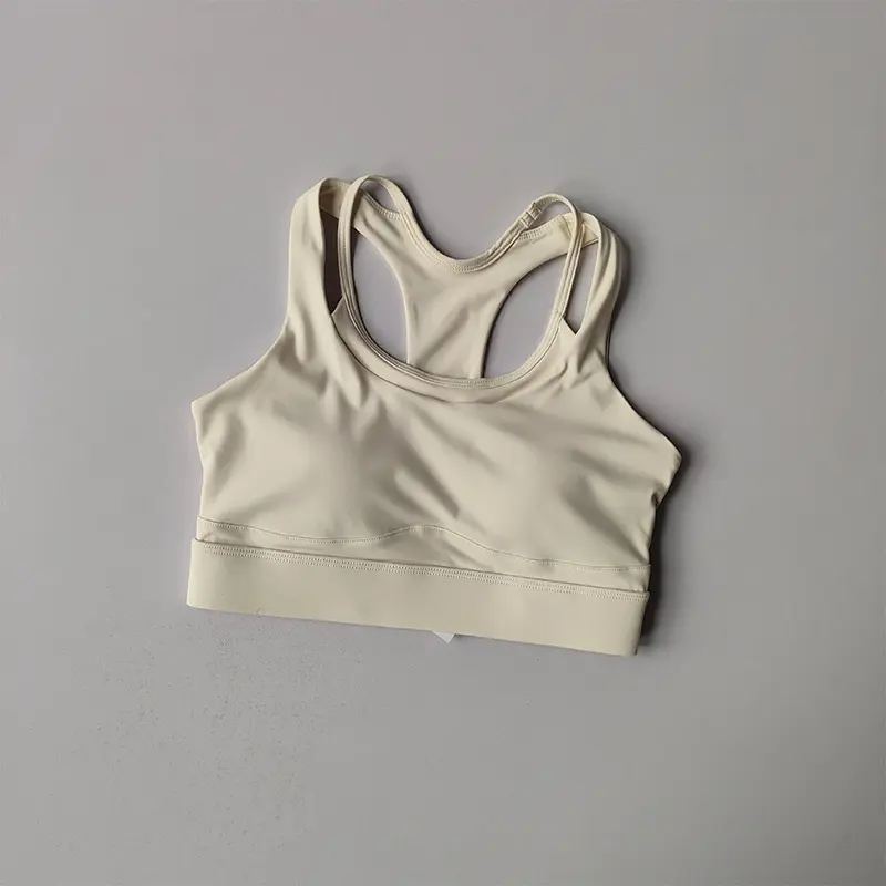 New Yoga Sports Underwear High Elastic Nude Sense Shock-proof Bra with Soft and Glutinous Integrated Fitness Vest Yoga Bras Suit