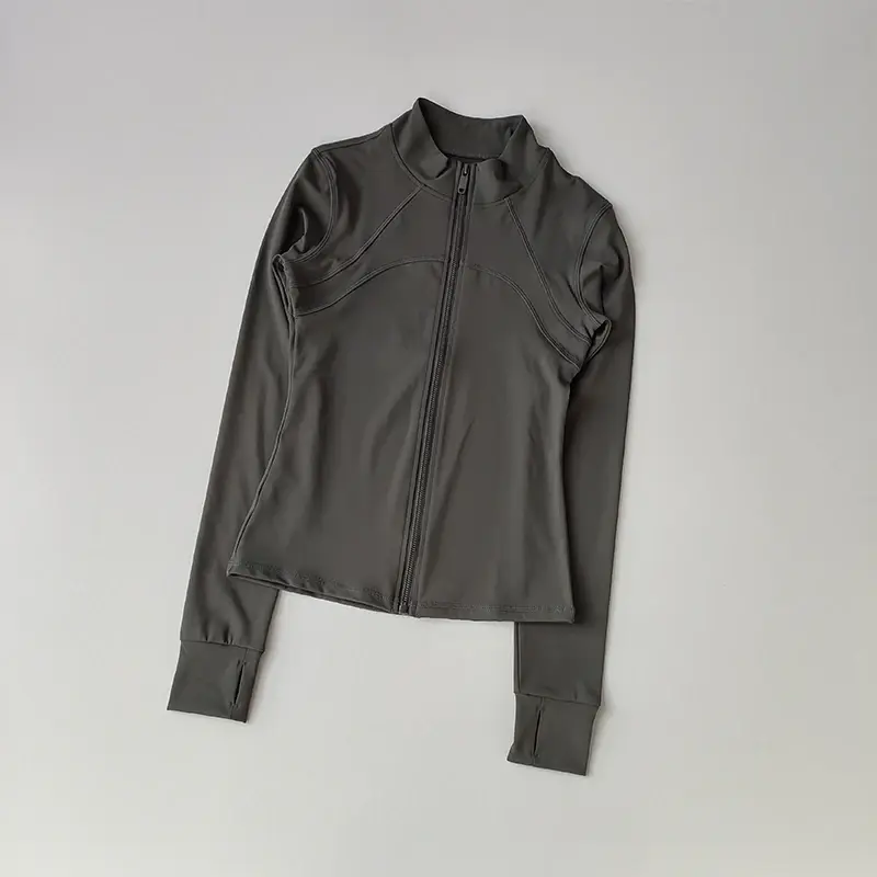 Zippered Sports Jacket for Women Yoga Suits Slim Fit Training for Jogging Long-sleeved Quick-drying Cardigan Jacket Top