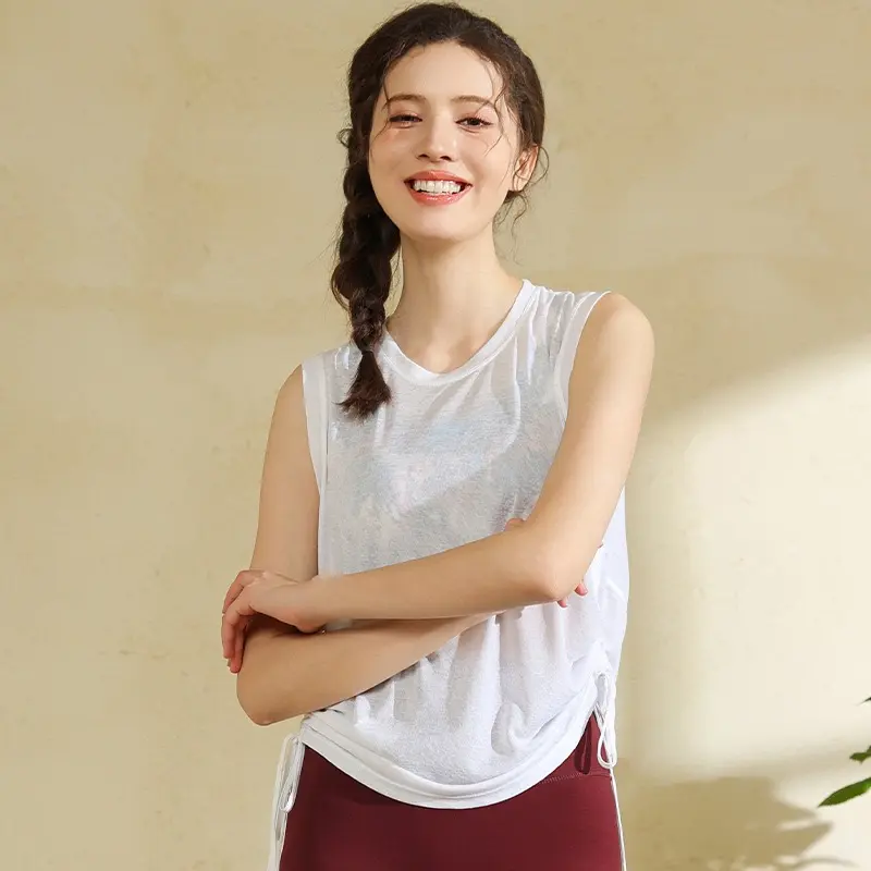 Summer Sleeveless Sports Vest Loose Meat Covering Running Training Shirt Quick-drying Fitness Yoga Top Clothing Shirts
