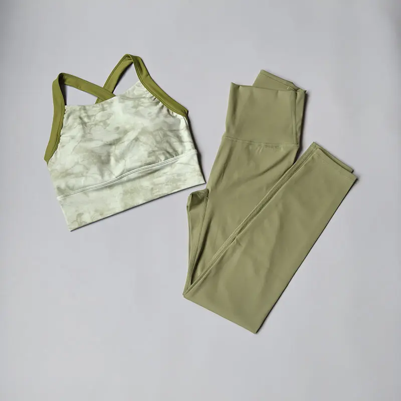 2PCS Yoga Suit Tracksuit Sports Bra High Waist Leggings Shorts Outfit Gym Set Fitness Workout Clothes Push Up Sportswear Suit