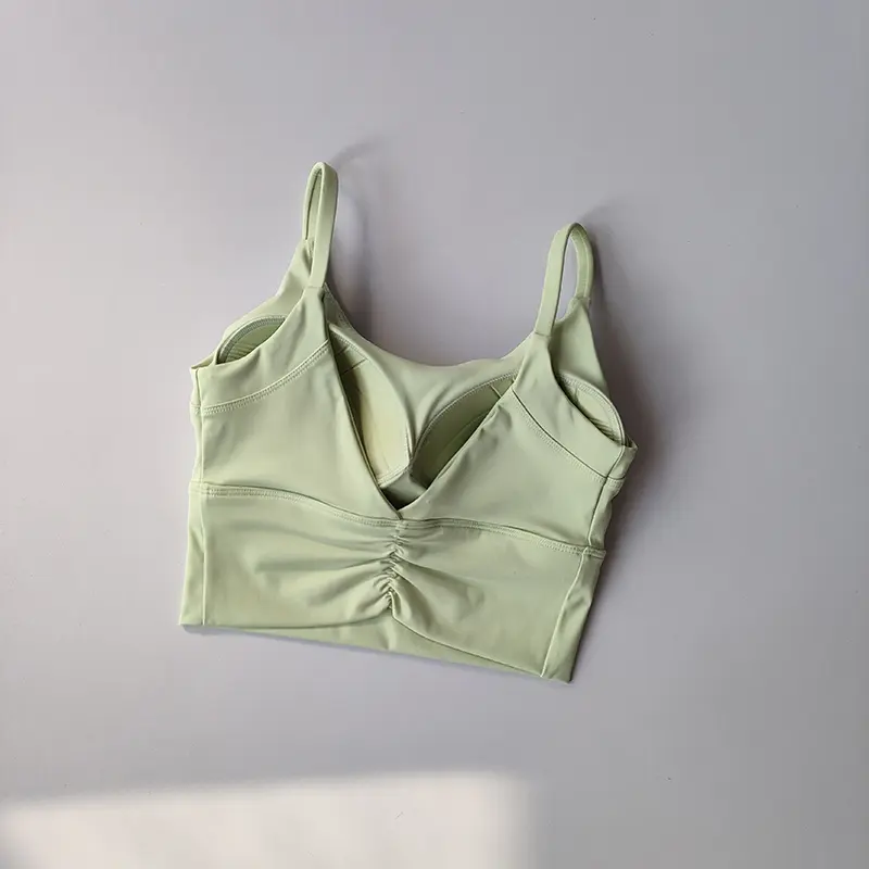 High-intensity Integrated Sports Underwear Gathering Shock-proof Yoga Bra Breathable Zipped Breasts Running Fitness Suit Vest