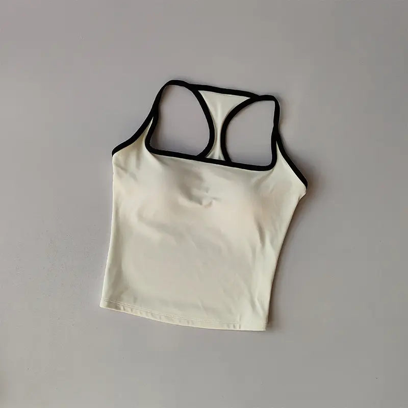 Sports and Fitness Vest with Chest Pad Summer Shockproof Beauty Back Nude Feeling Suit Pilates Training Yoga Top Yoga Clothing