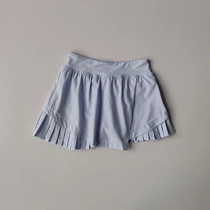 High Waisted Sports Short Skirt Summer New Style Cool Anti Glare Including Lined Shorts Fitness Yoga Quick Drying Pleated Skirt