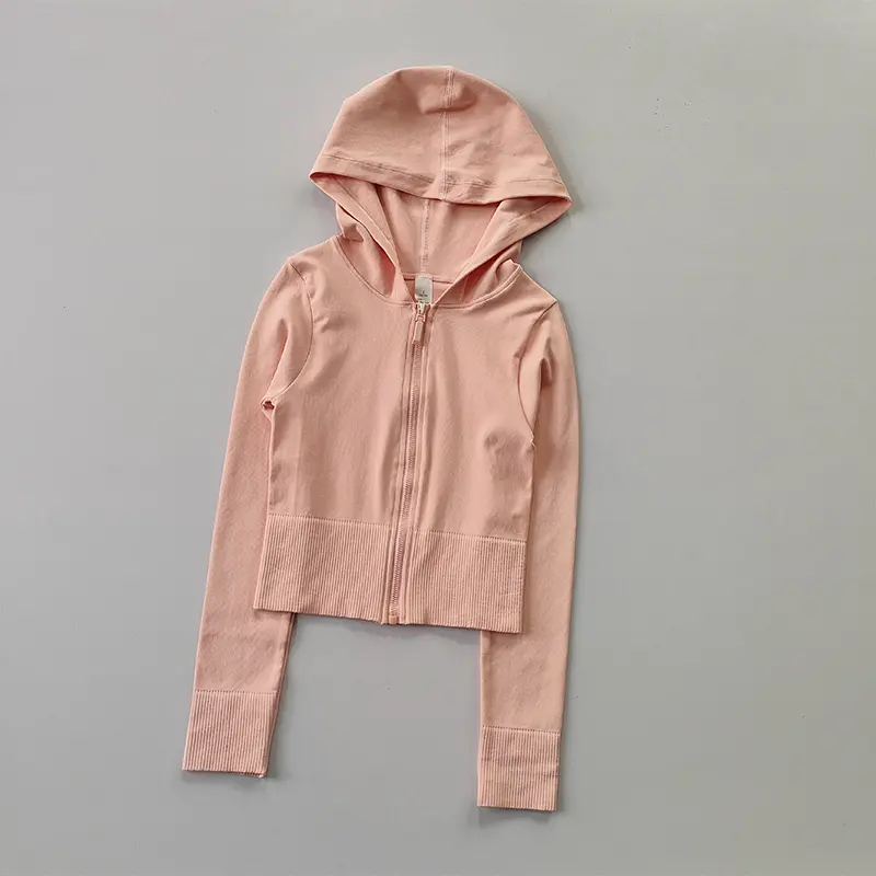 Hooded Zipper Skinny Sports Jacket Women's Slim Fast Training Fitness Long Sleeve Shirt Clothing Autumn Winter Yoga Jacket Top