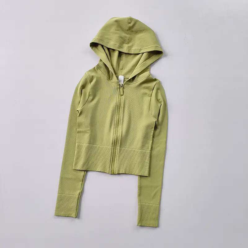 Hooded Zipper Skinny Sports Jacket Women's Slim Fast Training Fitness Long Sleeve Shirt Clothing Autumn Winter Yoga Jacket Top