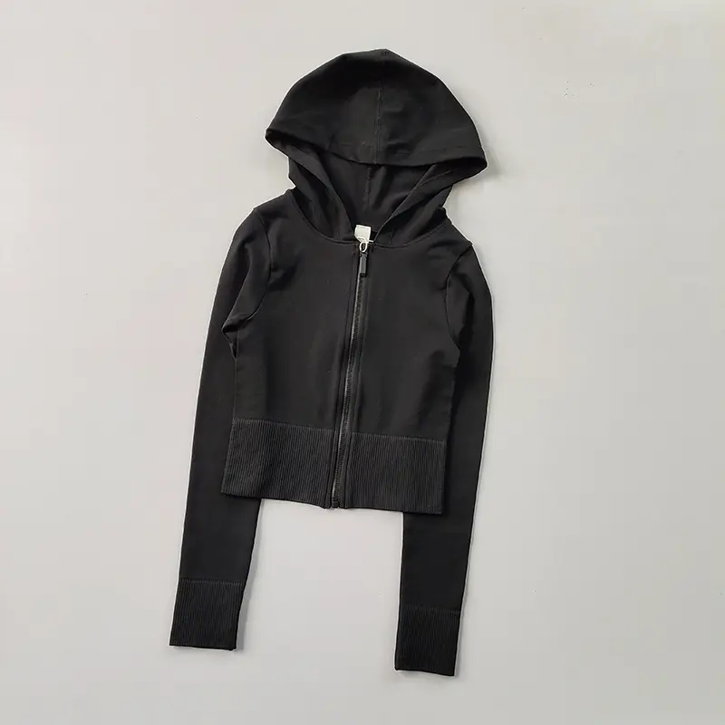 Hooded Zipper Skinny Sports Jacket Women's Slim Fast Training Fitness Long Sleeve Shirt Clothing Autumn Winter Yoga Jacket Top