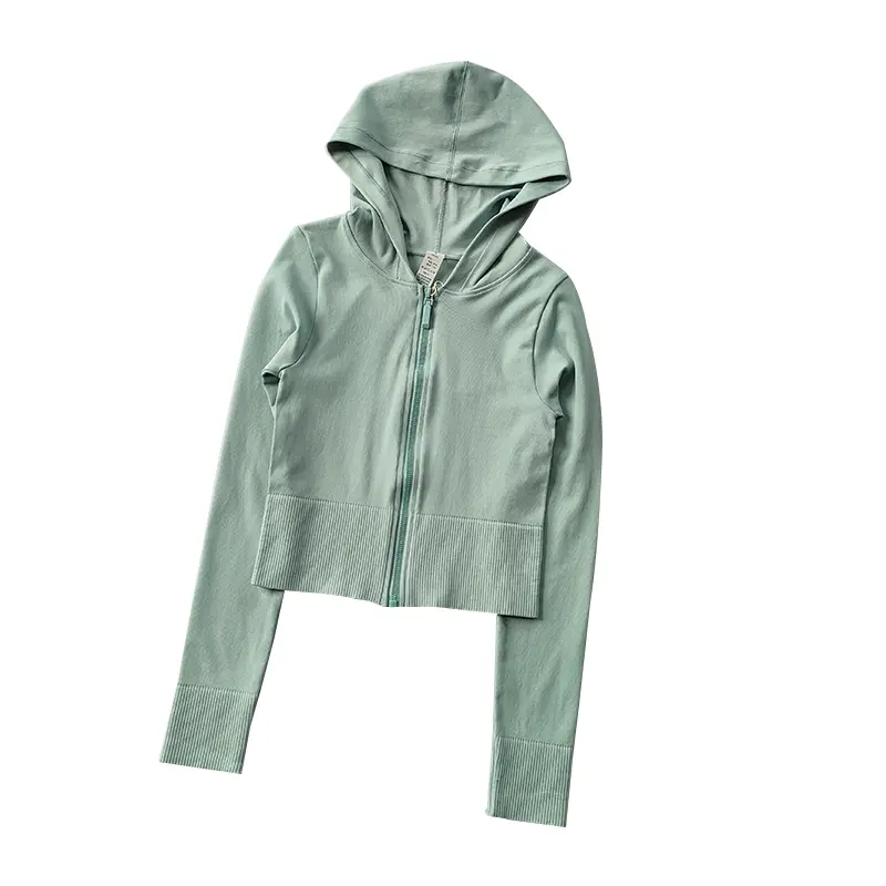 Hooded Zipper Skinny Sports Jacket Women's Slim Fast Training Fitness Long Sleeve Shirt Clothing Autumn Winter Yoga Jacket Top