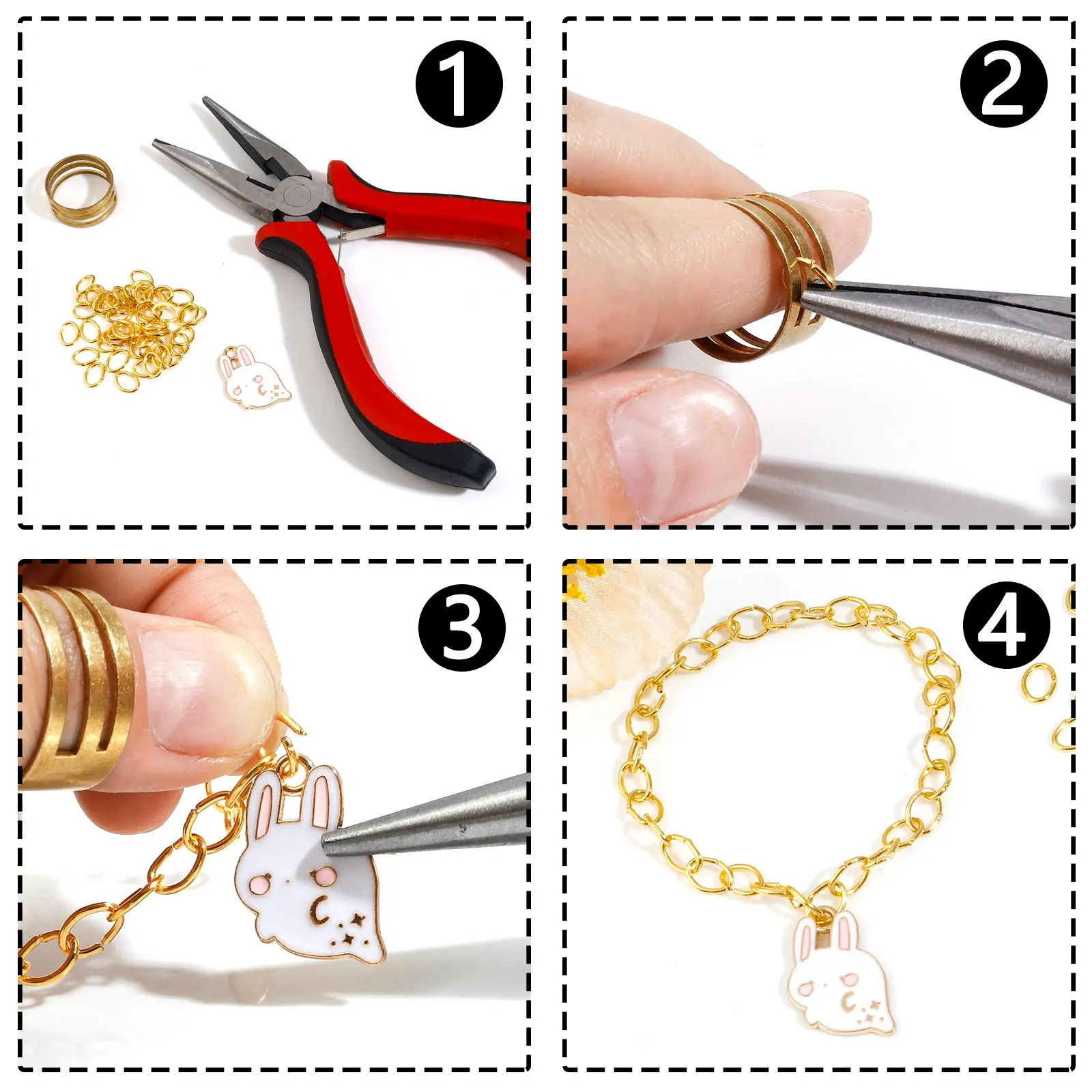50-200 PCs 3mm-10mm Brass Open Jump Rings Findings Round Disc Real Gold Plated Connectors For DIY Making Jewelry Findings