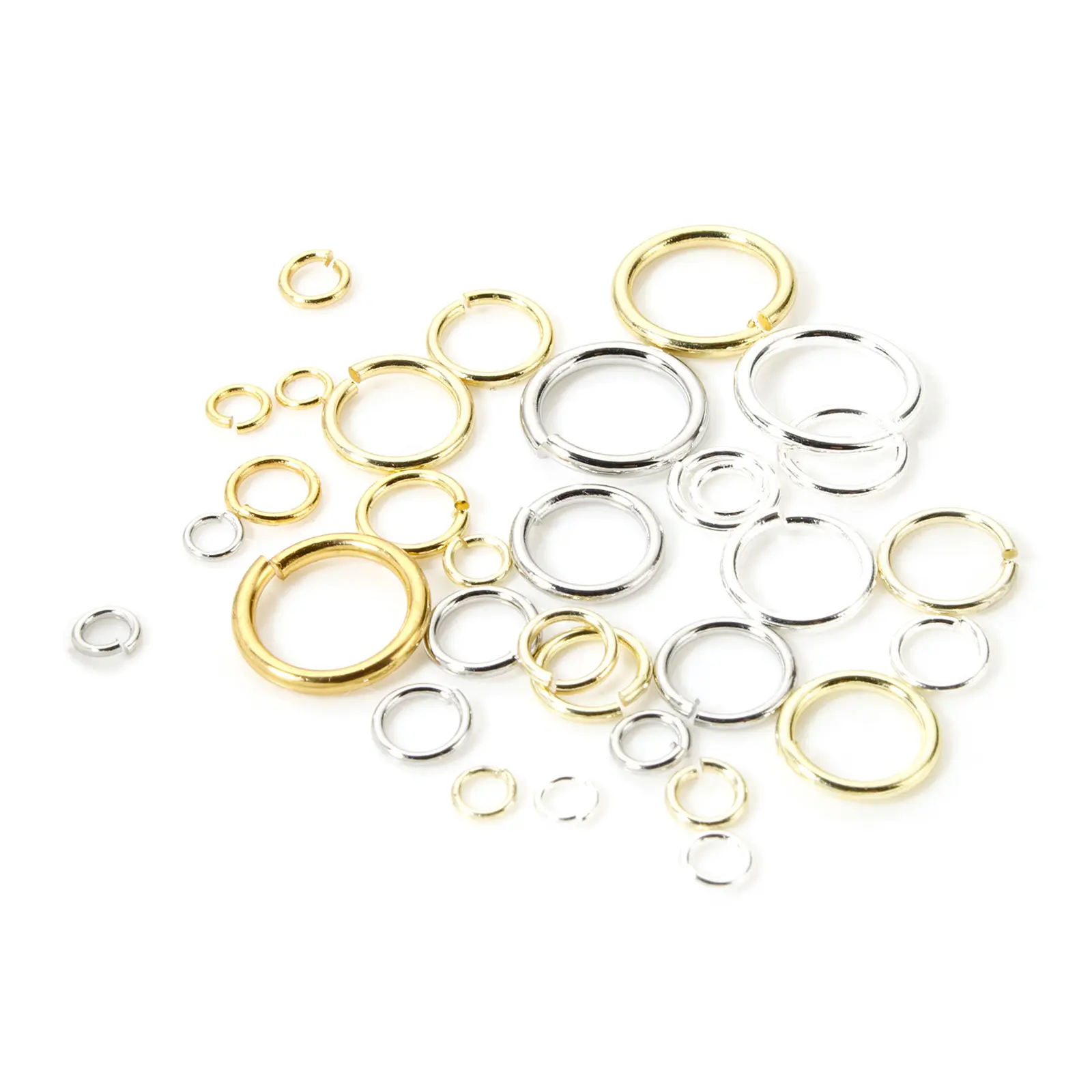 50-200 PCs 3mm-10mm Brass Open Jump Rings Findings Round Disc Real Gold Plated Connectors For DIY Making Jewelry Findings