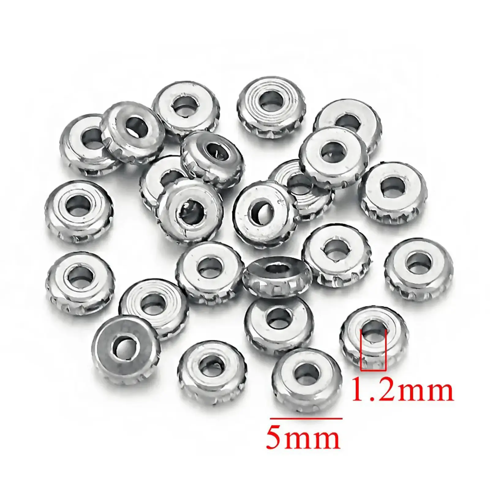 10/20PCS 304 Stainless Steel Beads For DIY Jewelry Making Flat Spacer Beads Round Carved Pattern For Bracelet Diy Jewelry Making