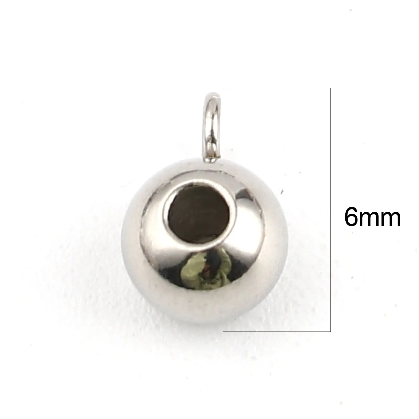 20Piece 304 Stainless Steel Beads Bails Spacer Beads For Jewelry Making Diy Bracelet Necklace Silver Color Bails Beads 6mm Dia.