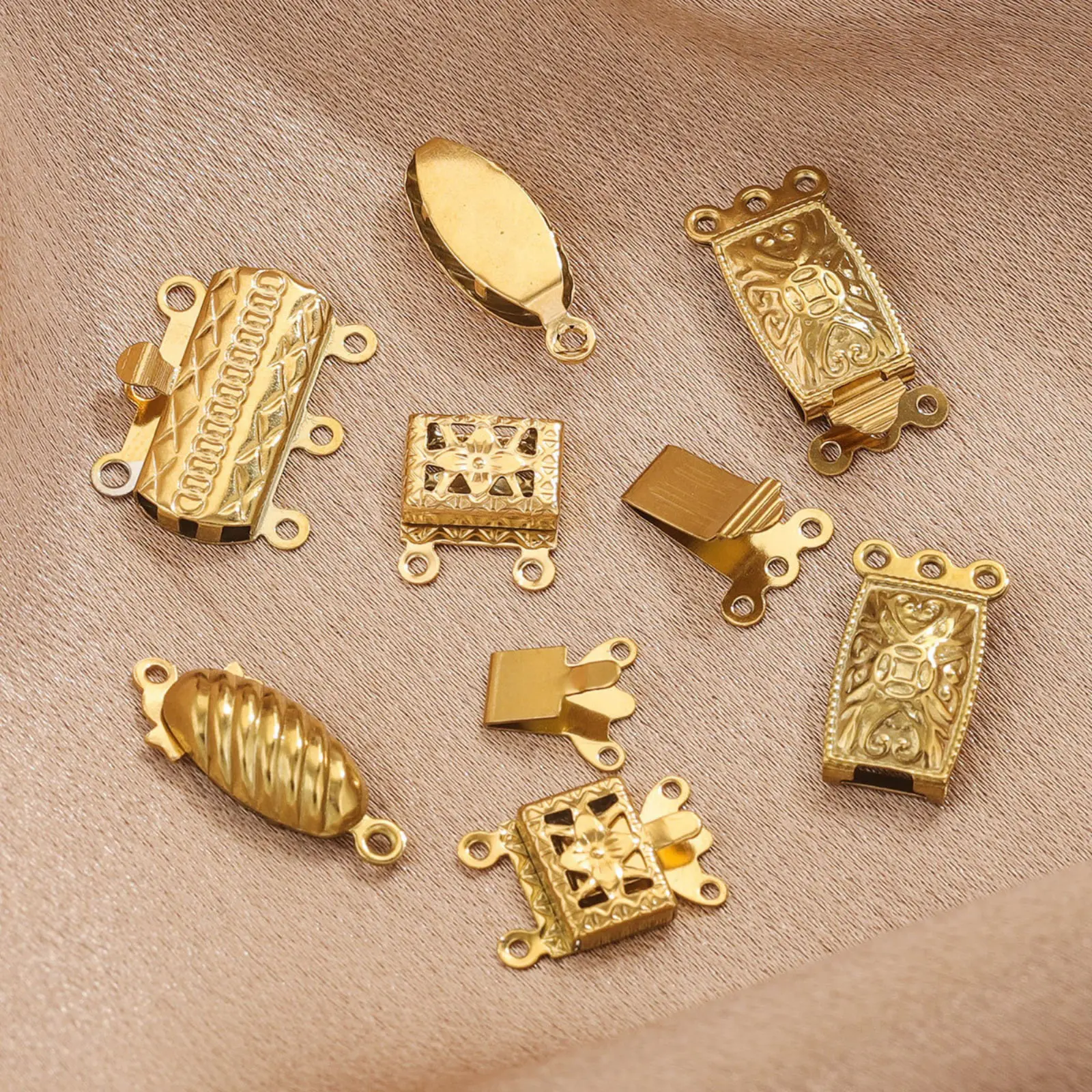 10 Piece 304 Stainless Steel Pinch Clasp For Necklace Jewelry Making