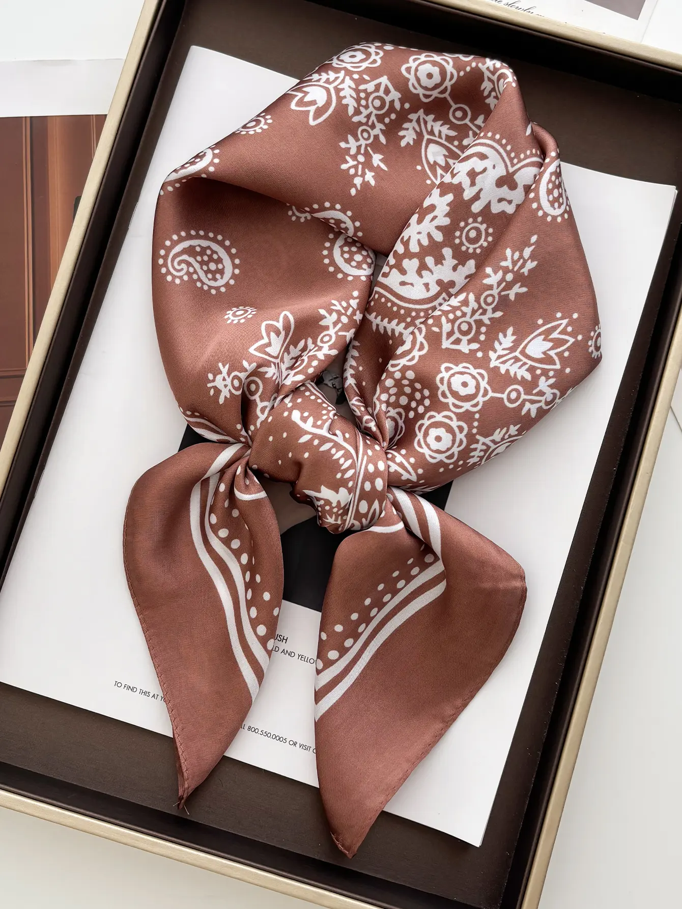 New Elegant Orchid Print Shawl Square Scarf for Women Soft Satin Neckerchief Female Hair Bands Ribbon Headband Bandana