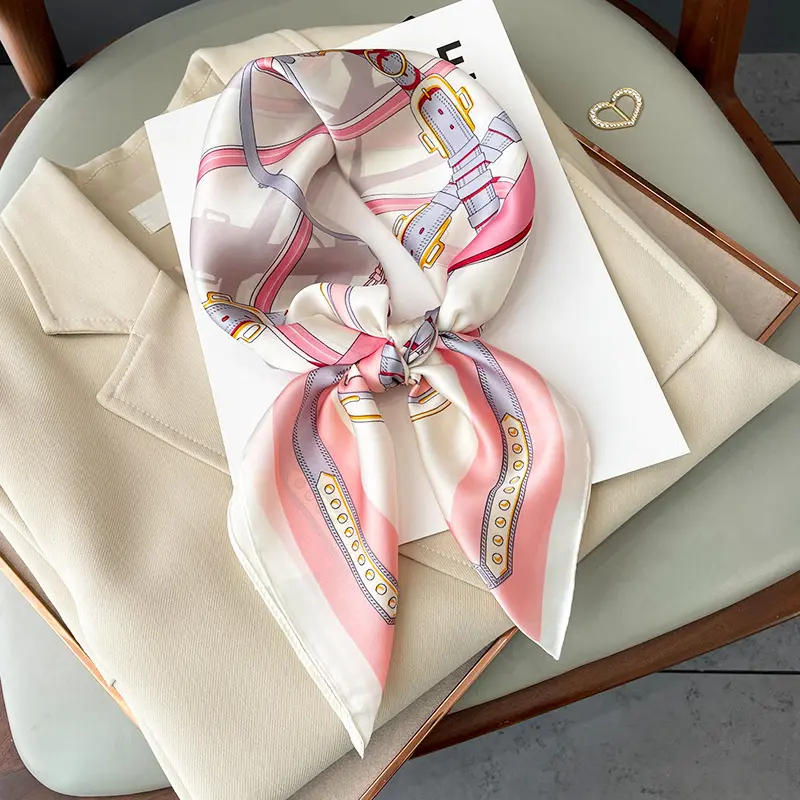 Fashion Silk Satin Hijab Scarf For Women Printed Kerchief Hair Scarfs Female Square Shawl Wraps Neck Scarfs For Ladies