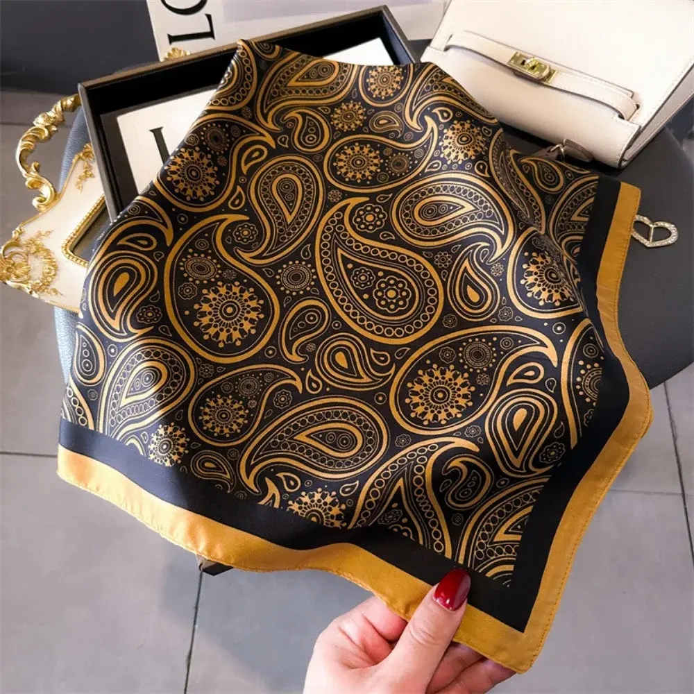 Fashion 70cm Silk Feeling Square Scarf Women Satin Neck Tie Female Hair Bandana Headkerchief Shawl Wrap Hijab Echarpe