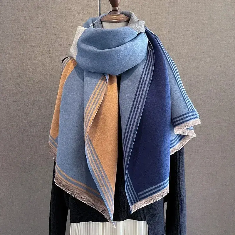 Luxury Cashmere Sacarf For Women Print Thick Winter Blanket With Tassel Large Shawl And Wrap Bufanda Warm Poncho