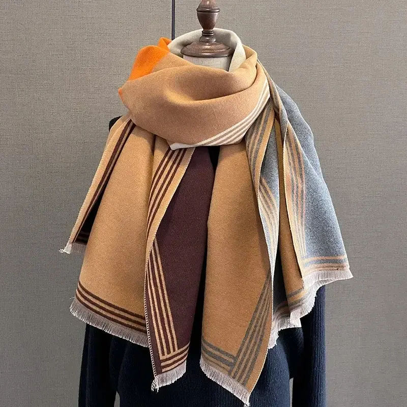 Luxury Cashmere Sacarf For Women Print Thick Winter Blanket With Tassel Large Shawl And Wrap Bufanda Warm Poncho
