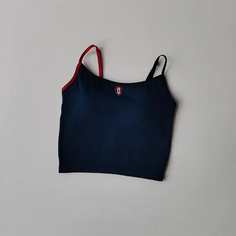 Sports Underwear Yoga Suit Thin Shoulder Suspender Women's One-piece Cup Fixed Chest Pad Top Summer Fitness Vest Bra