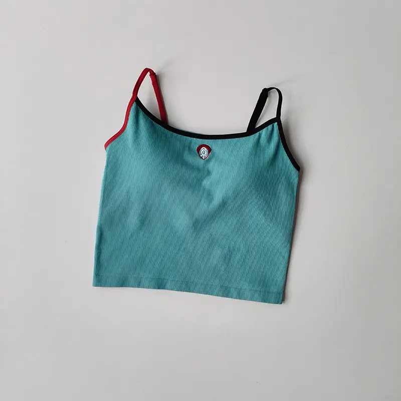 Sports Underwear Yoga Suit Thin Shoulder Suspender Women's One-piece Cup Fixed Chest Pad Top Summer Fitness Vest Bra