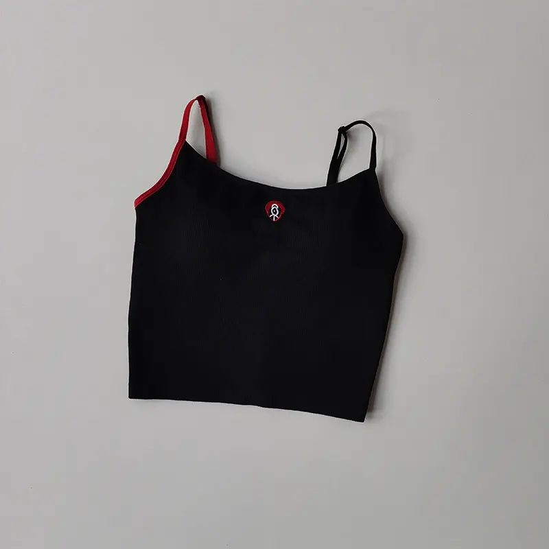 Sports Underwear Yoga Suit Thin Shoulder Suspender Women's One-piece Cup Fixed Chest Pad Top Summer Fitness Vest Bra