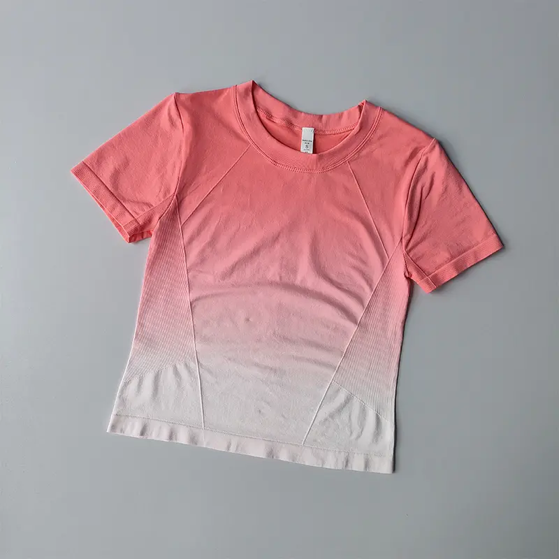 Yoga Top Light Fitting Elastic Quick Drying Sports T-shirt for Women's Personalized Fitness Short Sleeved Summer Thin Style