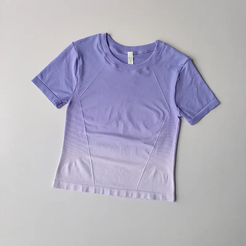 Yoga Top Light Fitting Elastic Quick Drying Sports T-shirt for Women's Personalized Fitness Short Sleeved Summer Thin Style