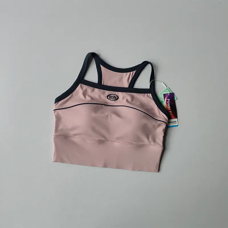 New Contrasting American Retro Sports Lingerie with High Strength Chest Pad Yoga Beautiful Back Commuting Gym Outer Wear Vest