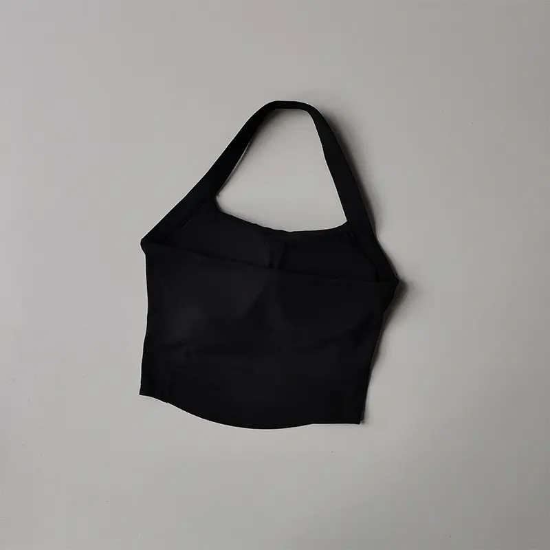 Summer Tops Neck Halter Sports Underwear Women Shockproof Gathering Fitness Bra Beauty Yoga Vest Running Training Pilates Suit