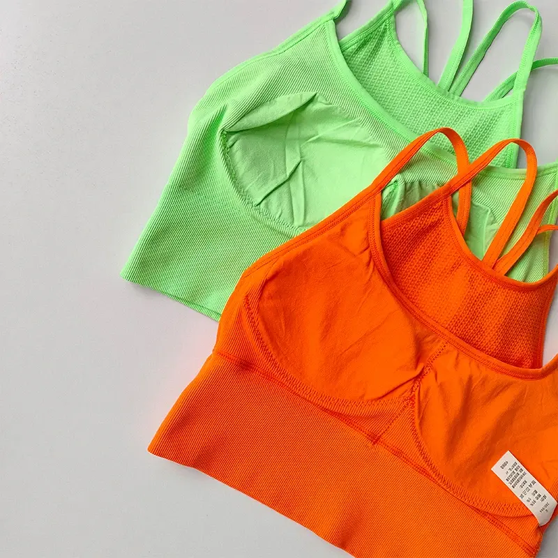 High Strength Thin Belt Fake Two-piece Yoga Vest Integrated Sports Bra Women's Shockproof Quick Drying Running Fitness Bra