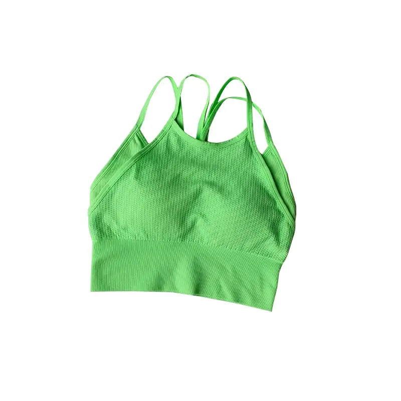 High Strength Thin Belt Fake Two-piece Yoga Vest Integrated Sports Bra Women's Shockproof Quick Drying Running Fitness Bra