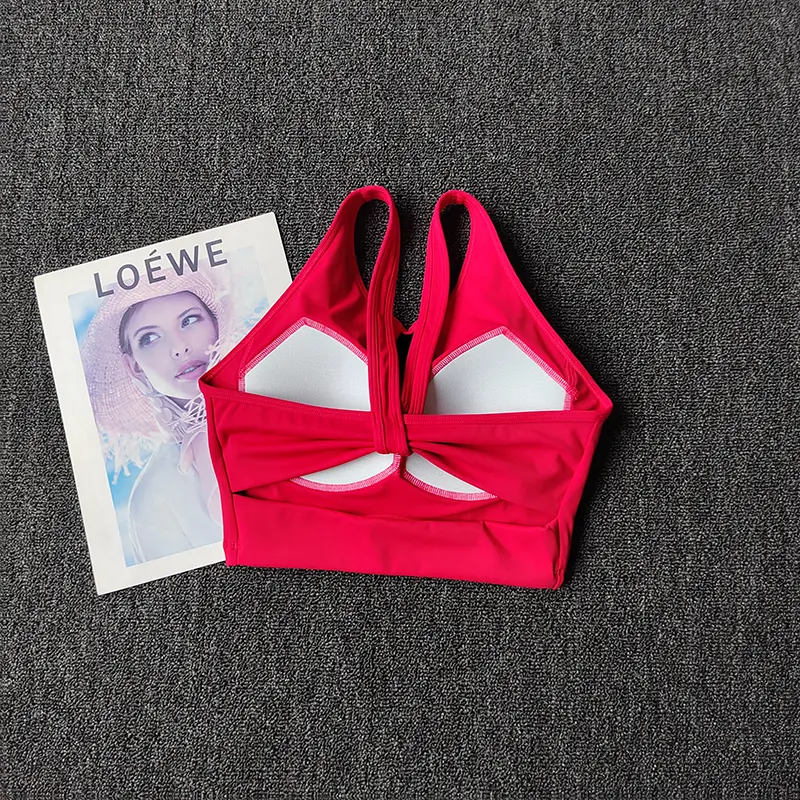 High-intensity Integrated Sports Underwear Gathering Shock-proof Yoga Bra Breathable and Zipped Breasts Fitness Suit Vest