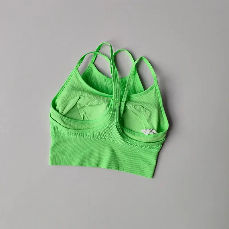 High Strength Thin Belt Fake Two-piece Yoga Vest Integrated Sports Bra Women's Shockproof Quick Drying Running Fitness Bra