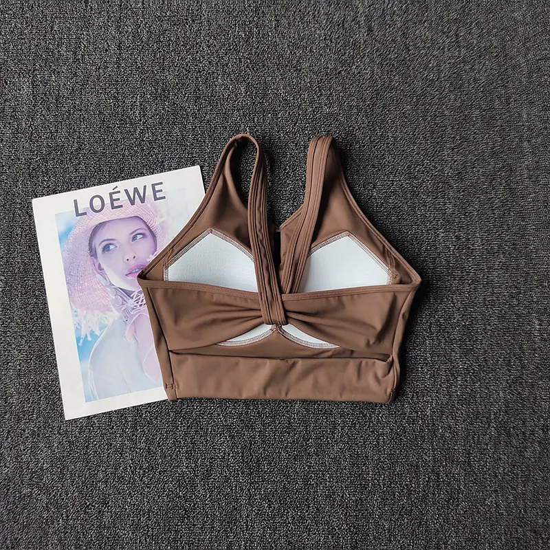 High-intensity Integrated Sports Underwear Gathering Shock-proof Yoga Bra Breathable and Zipped Breasts Fitness Suit Vest