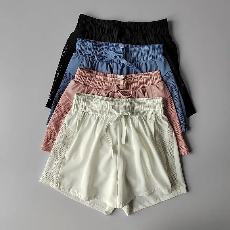 New Sports Shorts for Women Wearing Fake Two-piece Breathable Fitness Pants Anti-exposure Track and Field Jogging Sports Pants
