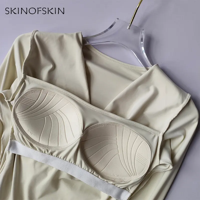 Naked New Sportswear Cross Top Running Outwear Women's One-piece Cup Long Sleeved Shirts Sexy Shade Yoga Clothes Fitness Clothes