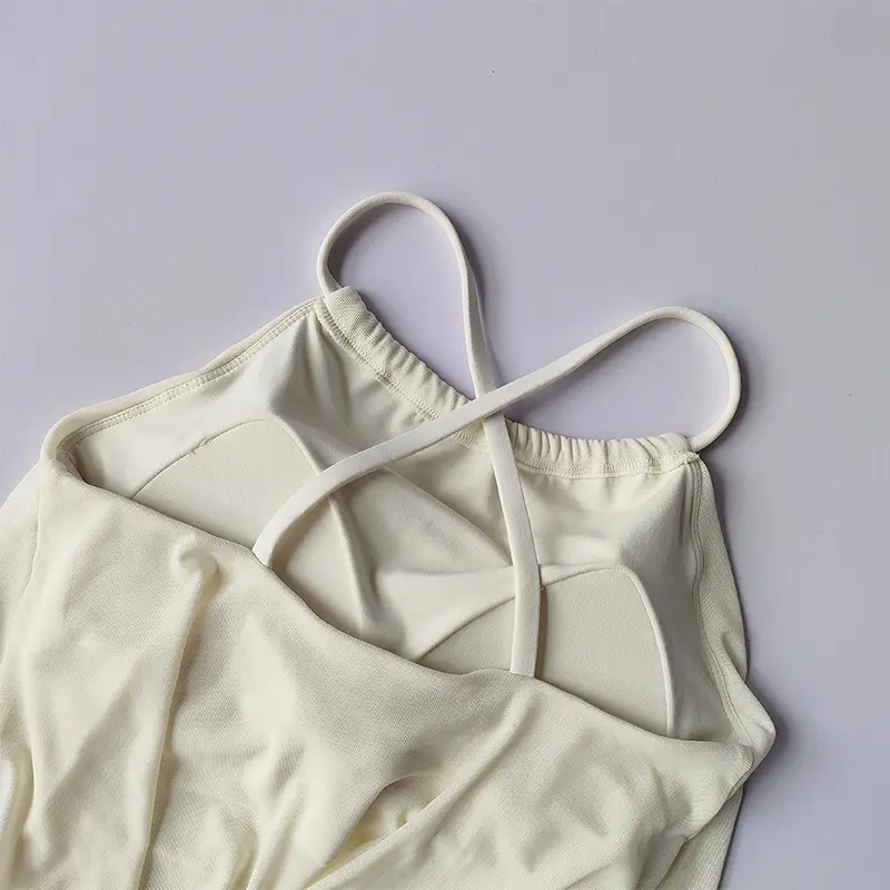 Mesh Fake Two-piece Bras Sports Lingerie Shirts Women Fixed Yoga Clothing Suspender Pilates Training Fitness Vest Outside Wear
