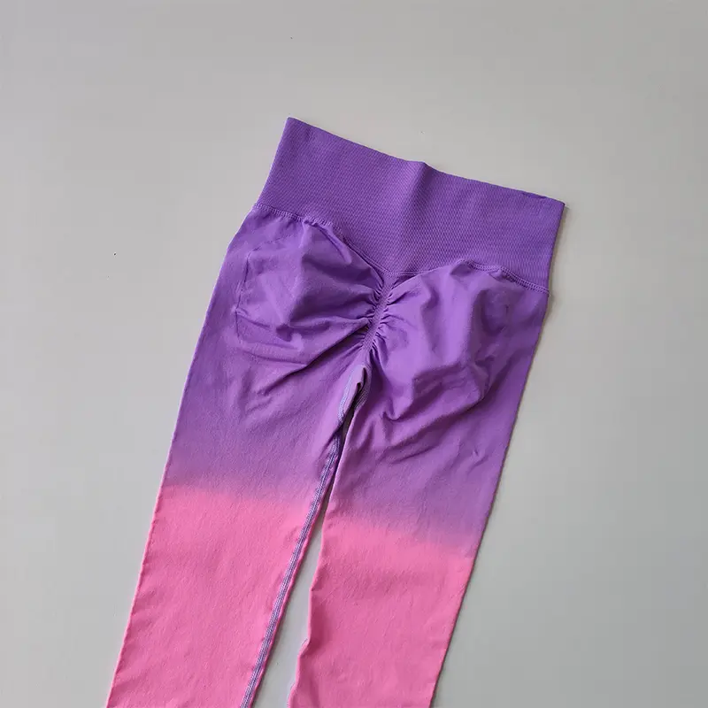 Peach Buttocks High Waist Belly-closing Fitness Leggings Lifting Hips Quick-drying Exercise Tight Stretch Gradient Yoga Pants