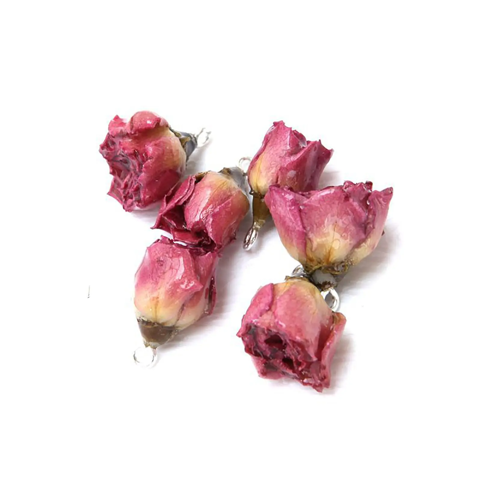 2 PCs Resin Real Flower leaf Charms Petaline Pendants Rose Petal Flowers Handmade Charm For DIY Earring Necklace Jewelry Making