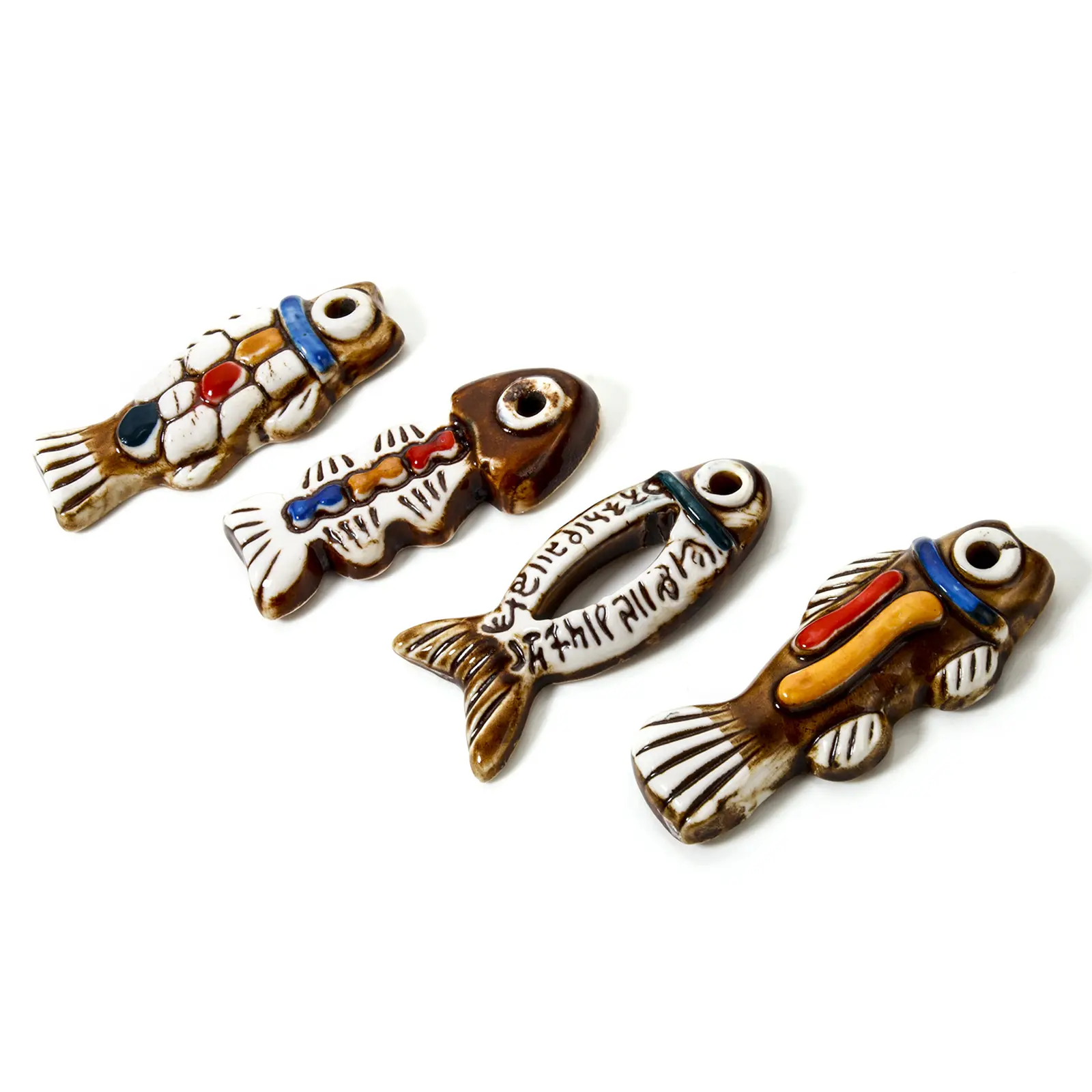 1 Piece Ceramic Ocean Fish Charms Brown Animal Pendant For Jewelry Making Necklace DIY Findings