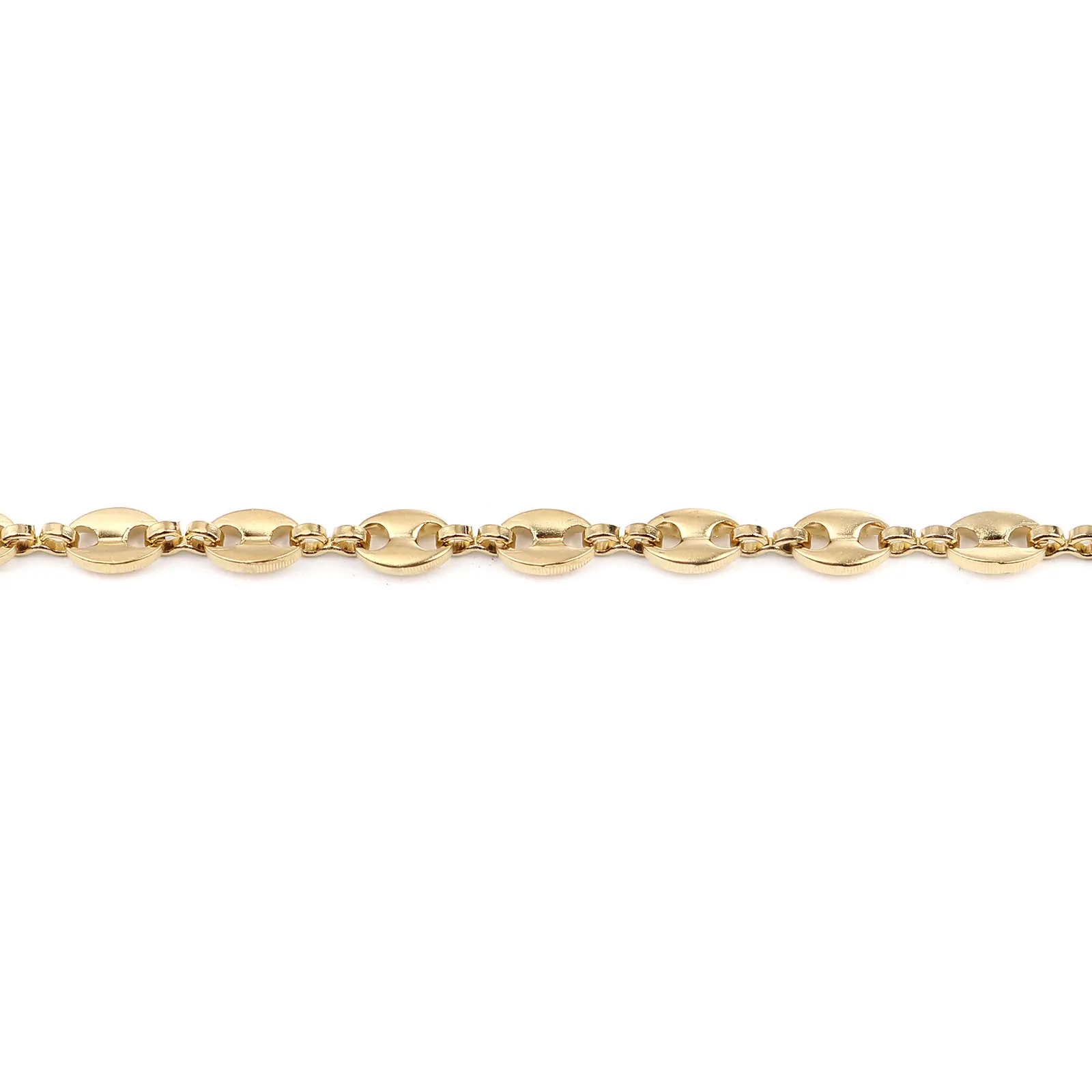 Fashion Stainless Steel Anklet Gold Color Coffee Bean Chain Anklet Bracelets For Women Summer Beach Barefoot Show Gift ,1 Piece