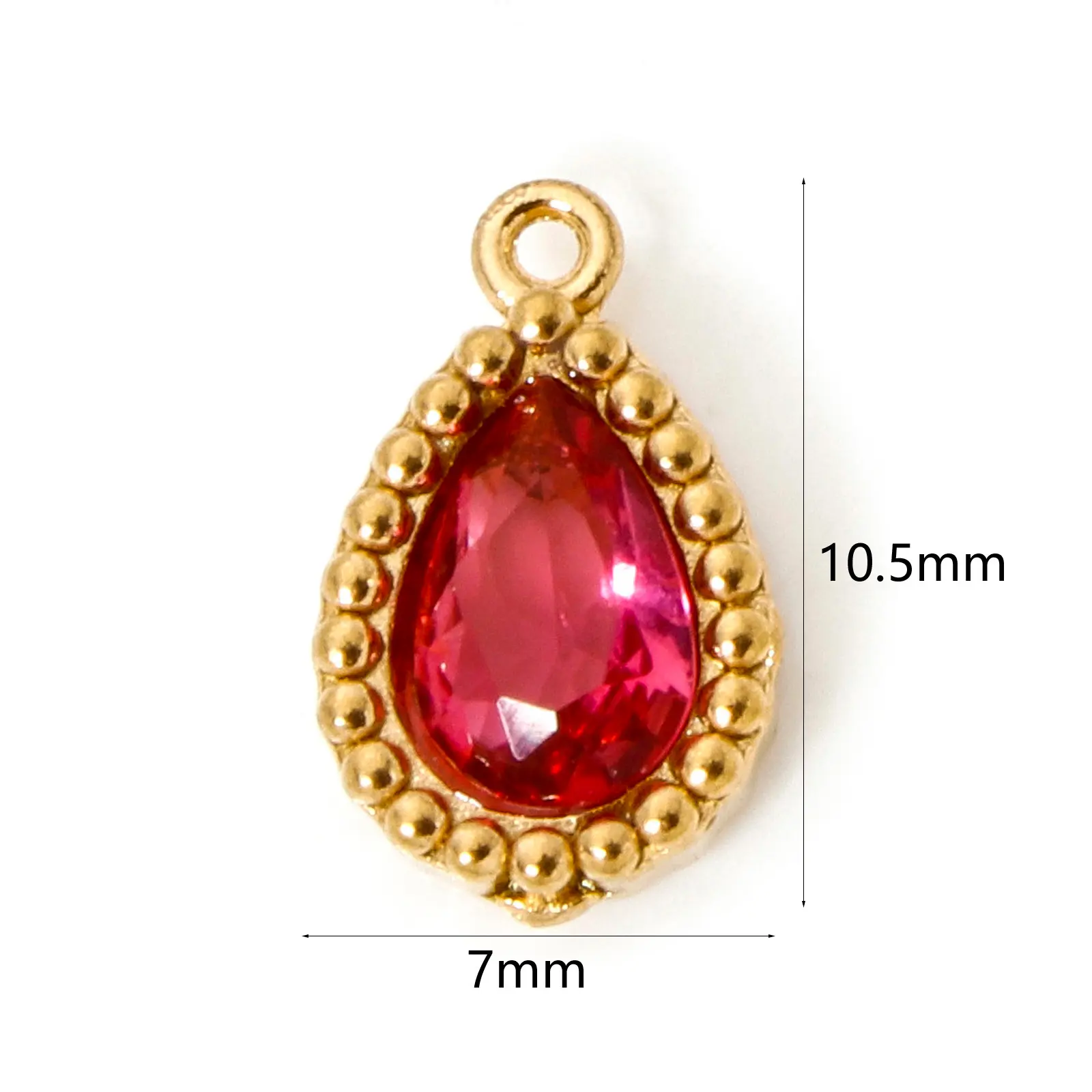 5 PCs 304 Stainless Steel Geometric Charms For DIY Jewelry Making 18K Gold Plated Drop Cubic Zirconia Pendants 10.5mm x 7mm